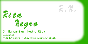 rita negro business card